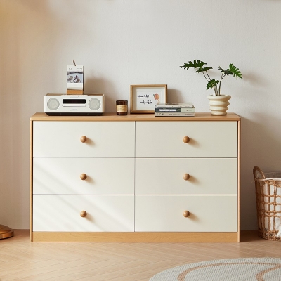 White Color Chest Cabinet with Six Drawers