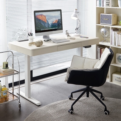 White Color Electric Adjustable Desk