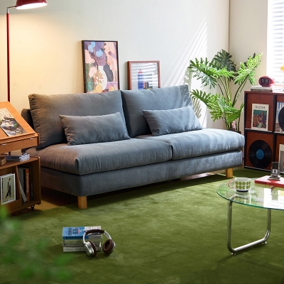 Contemporary Elegant Style Blue Sofa with Fabric