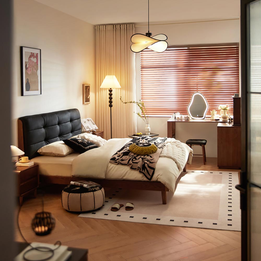 LINSY เตียงคู่สีดำดีไซน์ใหม่สุดเก๋